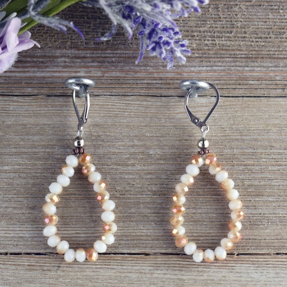 BG Designs Jewelry - Faceted Glass Stainless-Steel Earrings